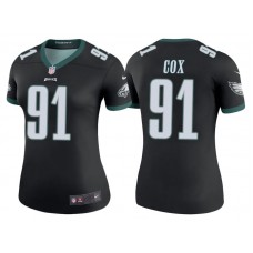 Women Philadelphia Eagles #91 Fletcher Cox Black Color Rush Legend Jersey