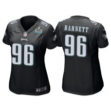 Women Philadelphia Eagles #96 Derek Barnett Black Super Bowl LII Bound Game Jersey