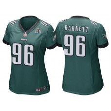 Women Philadelphia Eagles #96 Derek Barnett Green Super Bowl LII Bound Game Jersey