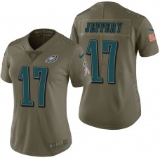 Women Philadelphia Eagles Alshon Jeffery Olive 2017 Salute to Service Limited Jersey
