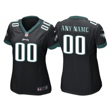 Women Philadelphia Eagles Black Game Customized Jersey
