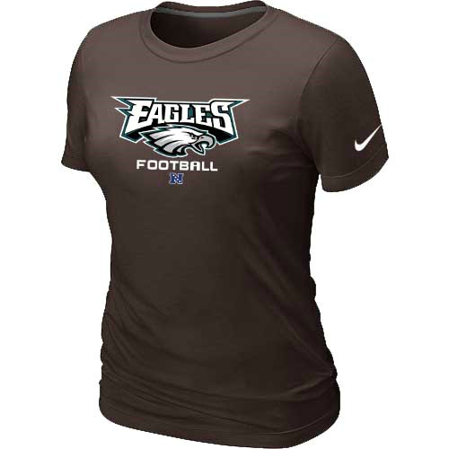 Women Philadelphia Eagles Brown  T-Shirt