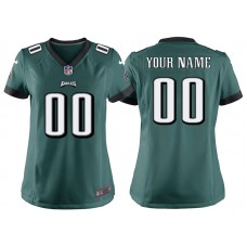 Women Philadelphia Eagles Green Game Customized Jersey