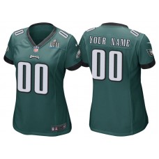 Women Philadelphia Eagles Green Super Bowl LII Bound Game Customized Jersey