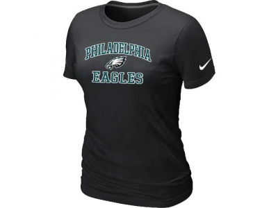 Women Philadelphia Eagles Heart & Soul Black T-Shirt