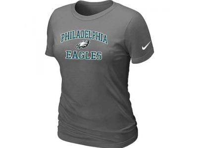 Women Philadelphia Eagles Heart & Soul D.Grey T-Shirt