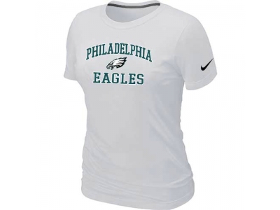 Women Philadelphia Eagles Heart & Soul White T-Shirt