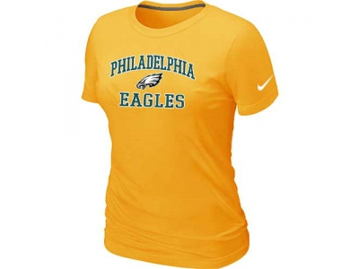 Women Philadelphia Eagles Heart & Soul Yellow T-Shirt