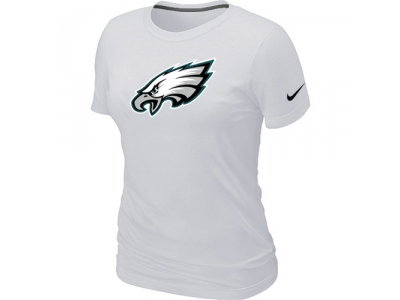 Women Philadelphia Eagles White Logo T-Shirt