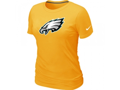 Women Philadelphia Eagles Yellow Logo T-Shirt