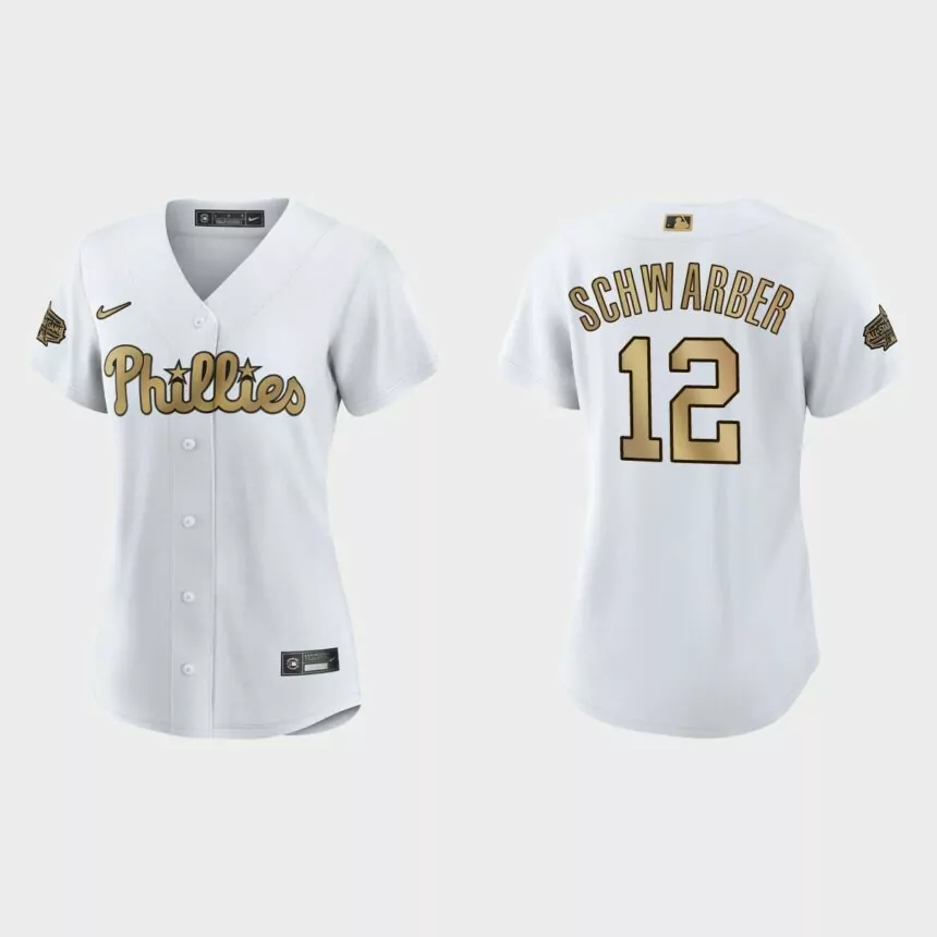 Women Philadelphia Phillies Kyle Schwarber White 2022 MLB All-Star Game Replica Jersey