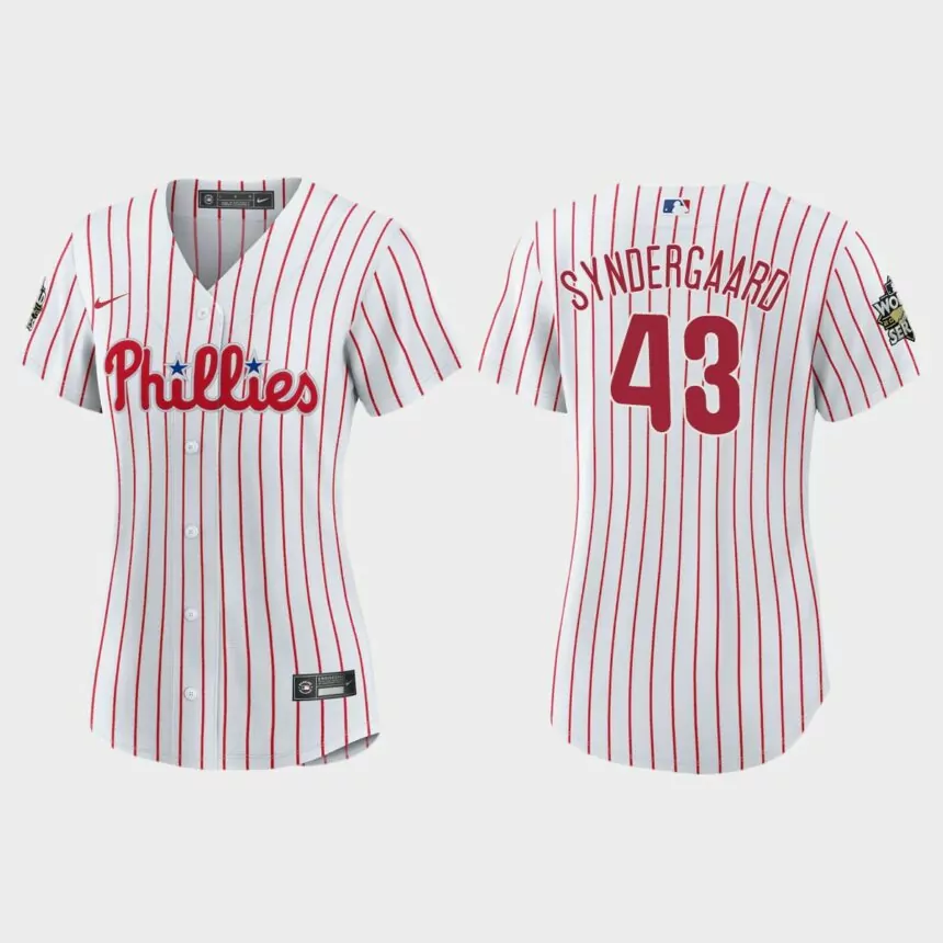 Women Philadelphia Phillies Noah Syndergaard White 2022 World Series Replica Jersey