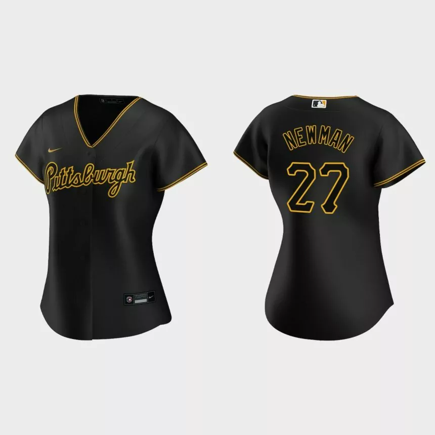 Women Pittsburgh Pirates Kevin Newman Team Script Black Replica Alternate Jersey