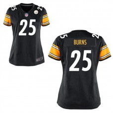 Women Pittsburgh Steelers #25 Artie Burns Black Game Jersey