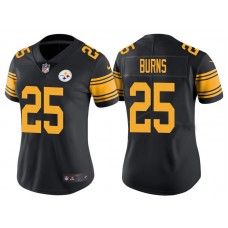 Women Pittsburgh Steelers #25 Artie Burns Black Vapor Untouchable Color Rush Limited Jersey