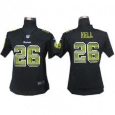 Women Pittsburgh Steelers #26 Le'Veon Bell Black Fashion Strobe Jersey