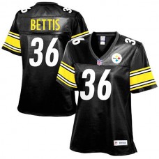 Women Pittsburgh Steelers #36 Jerome Bettis Black Retired Player Jersey