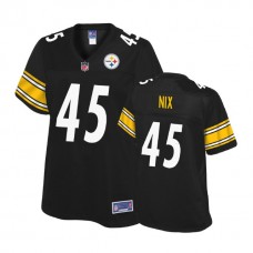 Women Pittsburgh Steelers #45 Roosevelt Nix Balck Player Pro Line Jersey