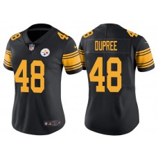 Women Pittsburgh Steelers #48 Bud Dupree Black Vapor Untouchable Color Rush Limited Jersey