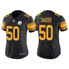 Women Pittsburgh Steelers #50 Ryan Shazier Black Vapor Untouchable Color Rush Limited Jersey