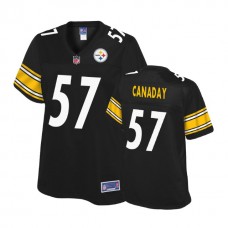 Women Pittsburgh Steelers #57 Kameron Canaday Balck Player Pro Line Jersey