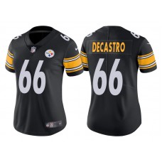 Women Pittsburgh Steelers #66 David DeCastro Black Vapor Untouchable Limited Jersey
