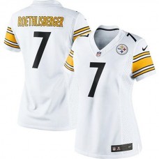 Women Pittsburgh Steelers #7 Ben Roethlisberger White Limited Jersey