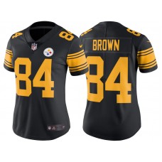 Women Pittsburgh Steelers #84 Antonio Brown Black Color Rush Limited Jersey