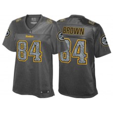 Women Pittsburgh Steelers #84 Antonio Brown Gray Pro Line Fashion Static Jersey
