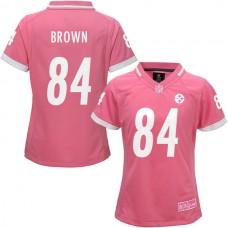 Women Pittsburgh Steelers #84 Antonio Brown Pink Bubble Gum Jersey