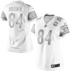 Women Pittsburgh Steelers #84 Antonio Brown White Game Jersey