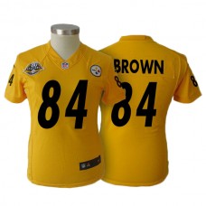 Women Pittsburgh Steelers #84 Antonio Brown White Platinum Jersey