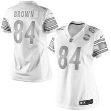 Women Pittsburgh Steelers #84 Antonio Brown Yellow 80th Season Jersey