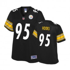 Women Pittsburgh Steelers #95 Lavon Hooks Balck Player Pro Line Jersey