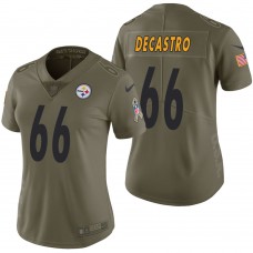 Women Pittsburgh Steelers David DeCastro Olive 2017 Salute to Service Limited Jersey