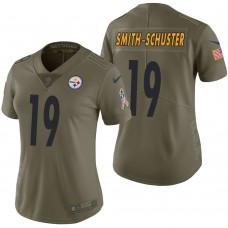 Women Pittsburgh Steelers JuJu Smith-Schuster Olive 2017 Salute to Service Limited Jersey
