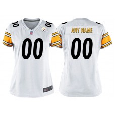 Women Pittsburgh Steelers White Game Customized Jersey