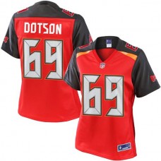 Women Pro Line Demar Dotson Red Tampa Bay Buccaneers #69 Jersey