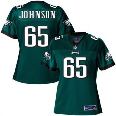 Women Pro Line Philadelphia Eagles #65 Lane Johnson Team Color Jersey