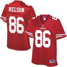 Women Pro Line San Francisco 49ers #86 Kyle Nelson Team Color Jersey