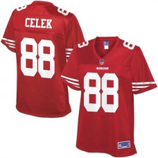 Women Pro Line San Francisco 49ers #88 Garrett Celek Team Color Jersey