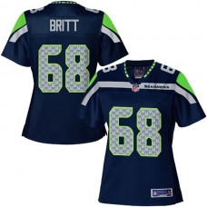 Women Pro Line Seattle Seahawks #68 Justin Britt Team Color Game Jersey