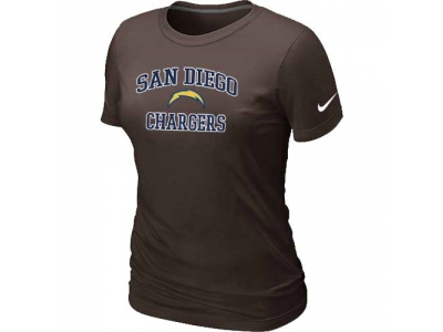Women San Diego Charger Heart & Soul Brown T-Shirt
