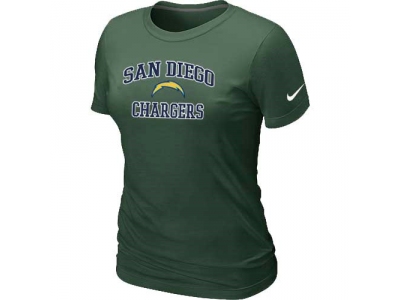 Women San Diego Charger Heart & Soul D.Green T-Shirt
