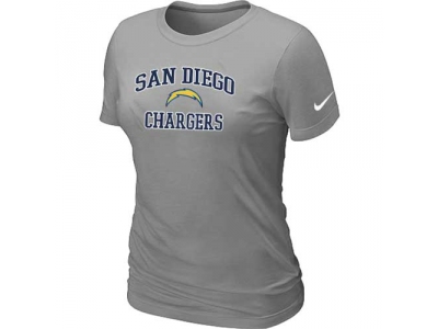 Women San Diego Charger Heart & Soul L.Grey T-Shirt