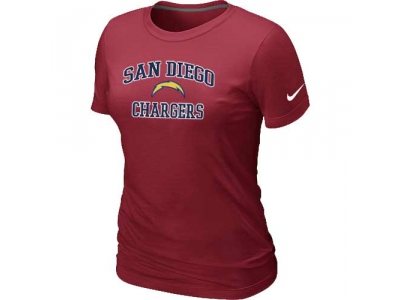 Women San Diego Charger Heart & Soul Red T-Shirt