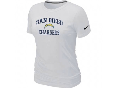 Women San Diego Charger Heart & Soul White T-Shirt