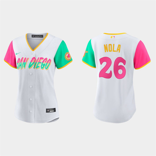 Women San Diego Padres #26 Austin Nola White 2022 City Connect Jersey