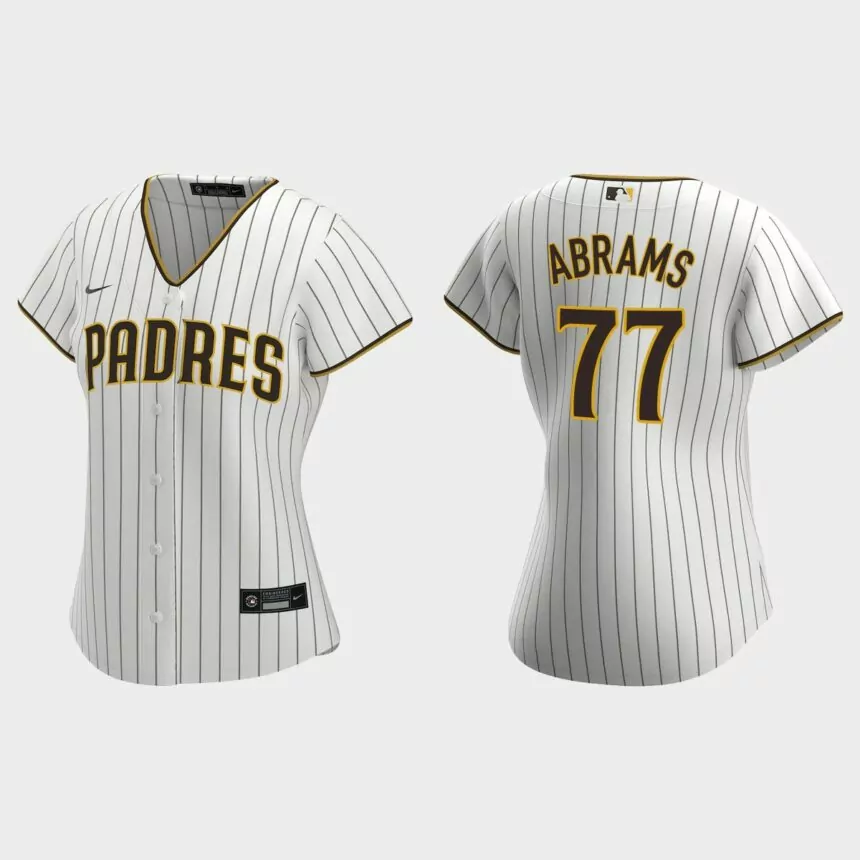 Women San Diego Padres CJ Abrams White Brown Replica Jersey