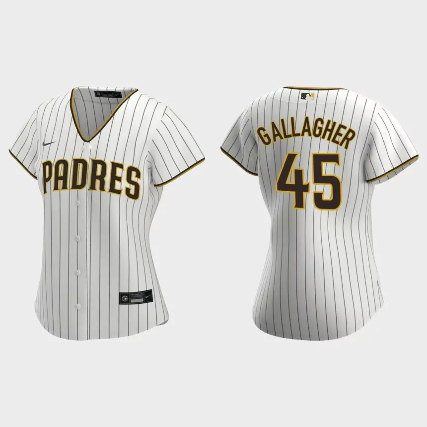 Women San Diego Padres Cam Gallagher White Brown Replica Jersey